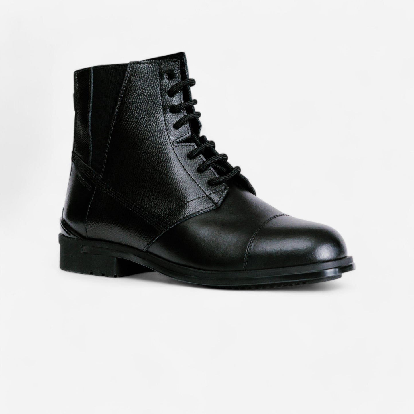 Women's Horse Riding Lace-Up Leather Jodhpur Boots 500 - Black
