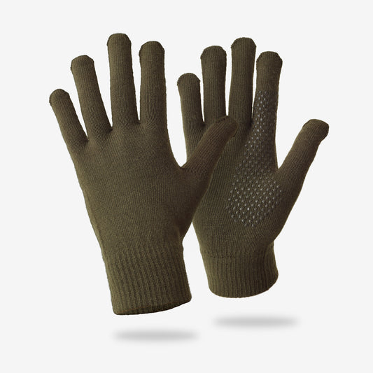 KNIT GLOVES 100 GREEN
