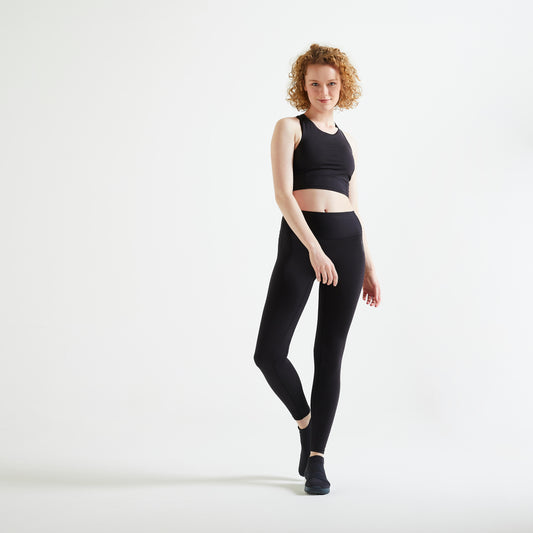 Women's Medium Support Crop Top - Black