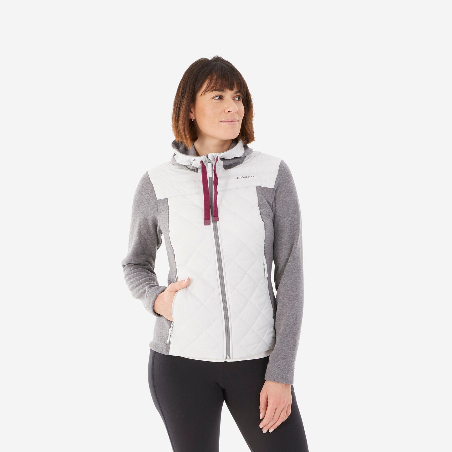 Women's Hiking Hooded Sweatshirt - NH100 Hybrid