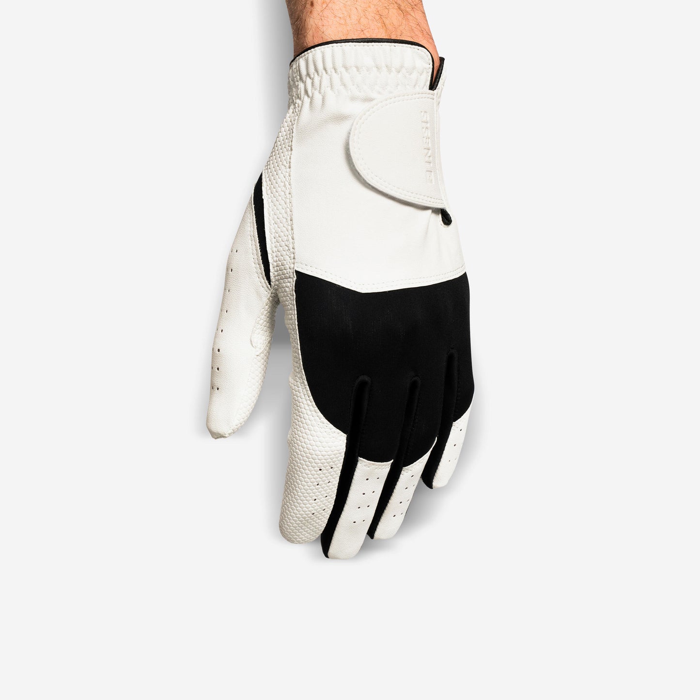 Men's golf glove right handed, 100 white & black