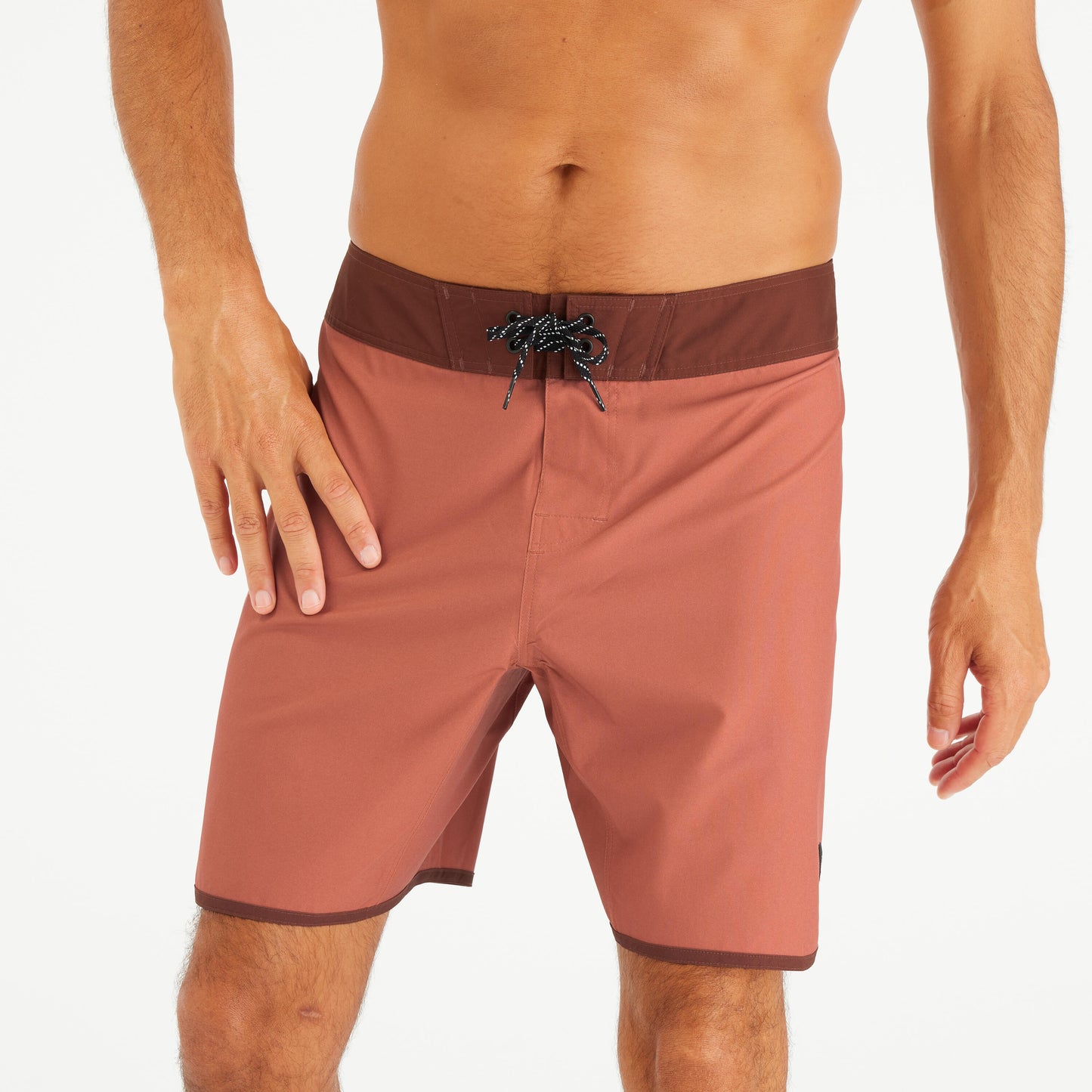 Men's Boardshorts Surf 500 18" Long - Sober Bordeaux Sepia Brown