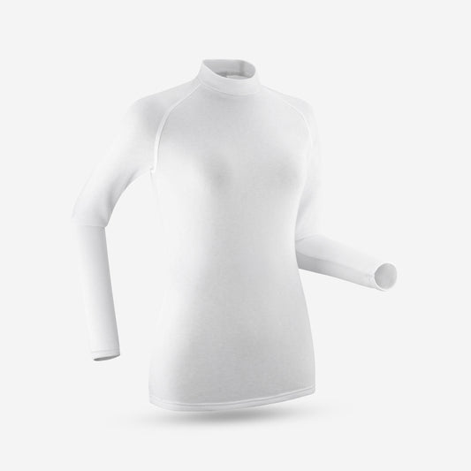 Women's Warm and Comfortable Ski Base Layer -100 - Greige / White