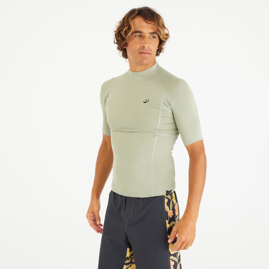 Men's short sleeve surf t-shirt UV-protection UPF50+ - 500 khaki