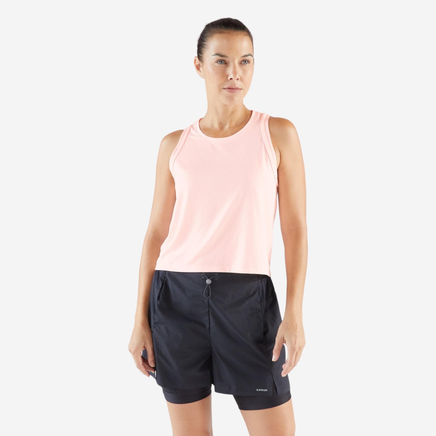 Women's Running Breathable Cropped Tank Top KIPRUN Run 500 - Pink