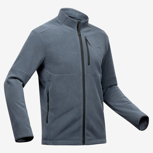 Men's mountain hiking fleece jacket, MH500 Full Zip - Grey