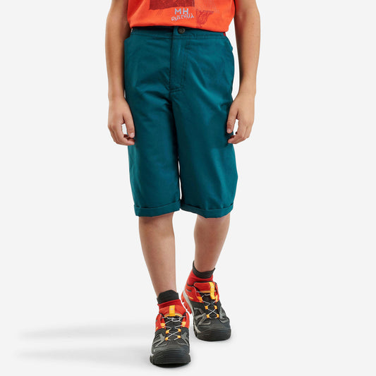 Kids' Hiking Shorts - MH100 Aged 7-15 - Green
