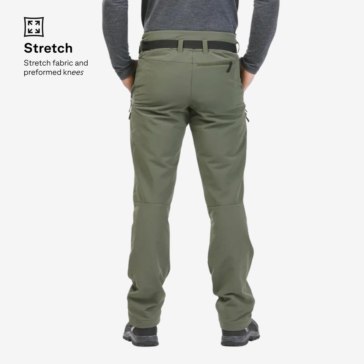 TROUSERS WARM SH500 MOUNTAIN M KHAKI