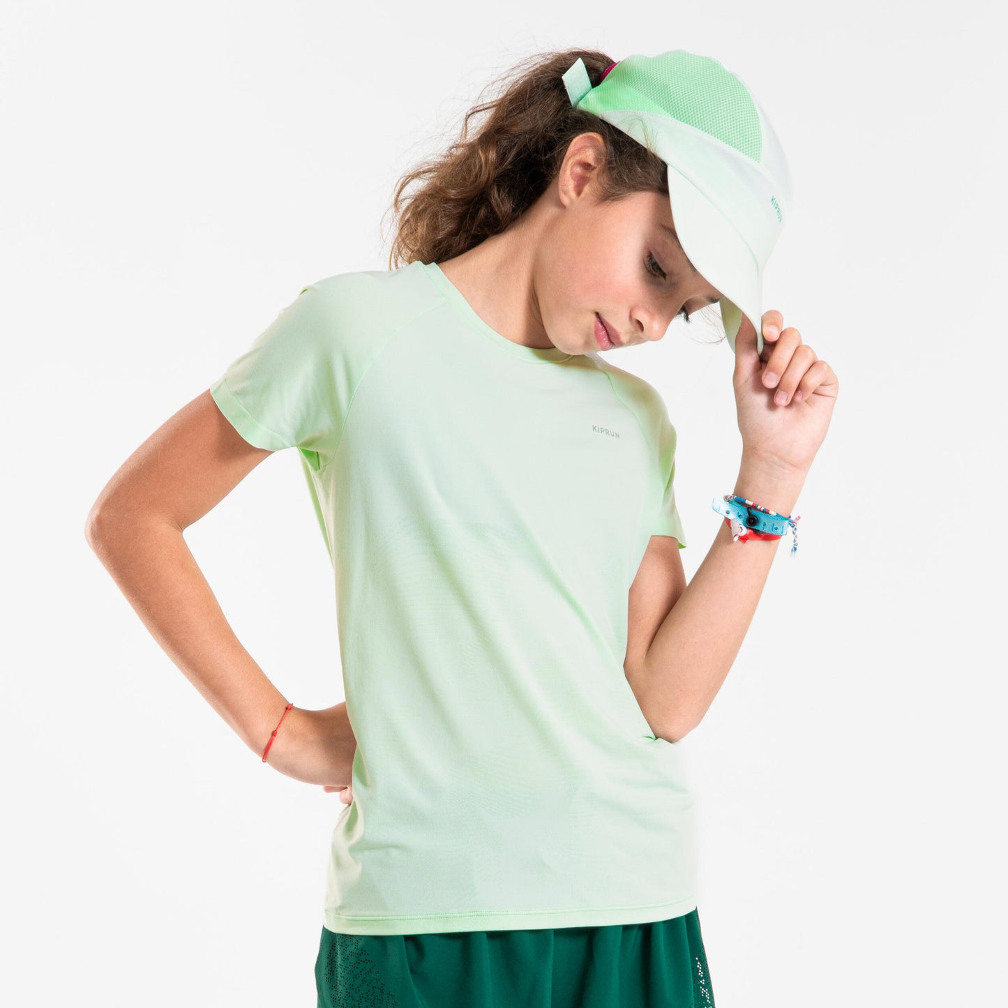 Kids' breathable KIPRUN Run 500 running cap - pastel green