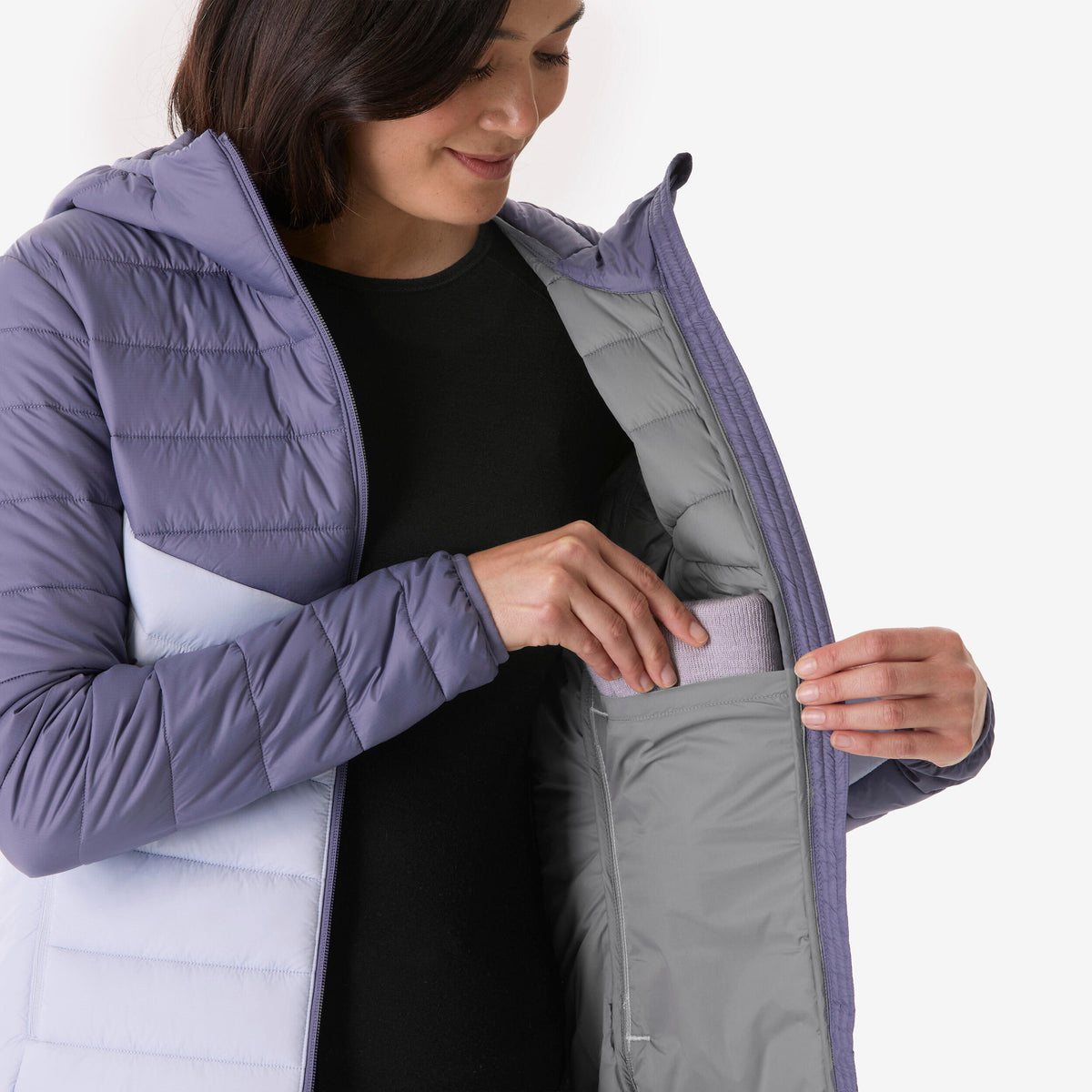 PADDED JACKET MH500 PURPLE LIGHT W