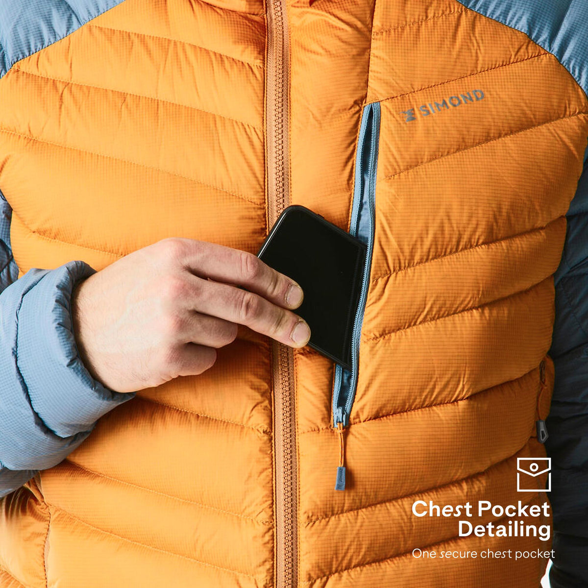 DOWNLIGHT JACKET MAN Ochre/Storm blue