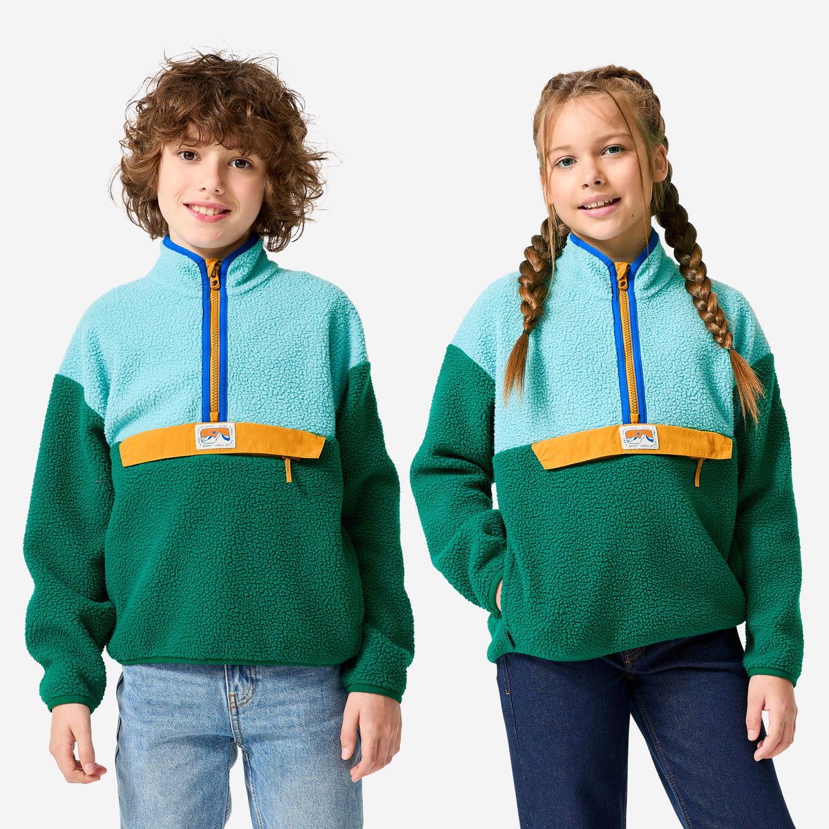 FLEE NH500 ½ ZIP SHERPA TW GREEN YELLOW