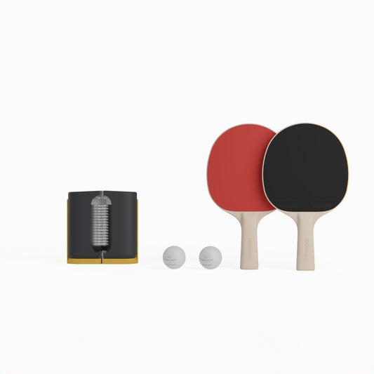 Table Tennis Set for Small Tables with Rollnet + 2 PPR100 Bats + 2 Balls