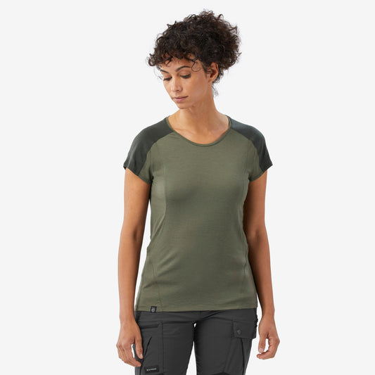Women's Merino Wool Short-Sleeved T-shirt, Merino Resist - Khaki
