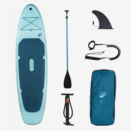 Stand up paddle inflatable pack 10'6 ,1 or 2 persons (up to 130 kg)- 100 Blue