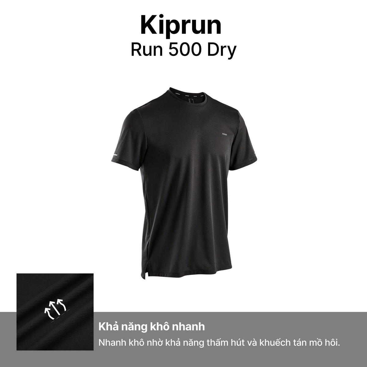 T-shirt Dry 500 M BLACK N07A