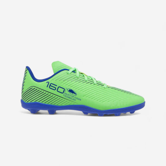Kids' Lace-Up Football Boots 160 MG - Navy Blue/Green