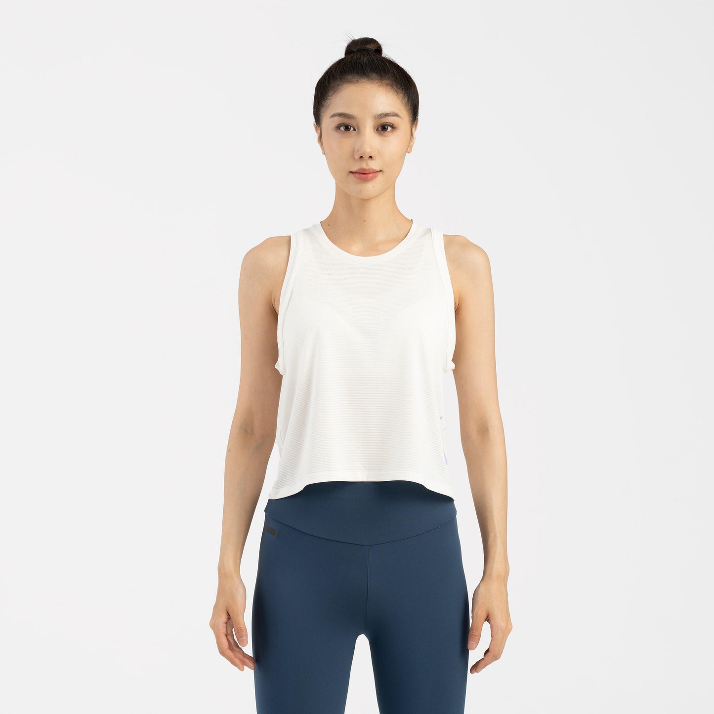 Women's Running Breathable Short Tank Top - KIPRUN Run 500 Dry White