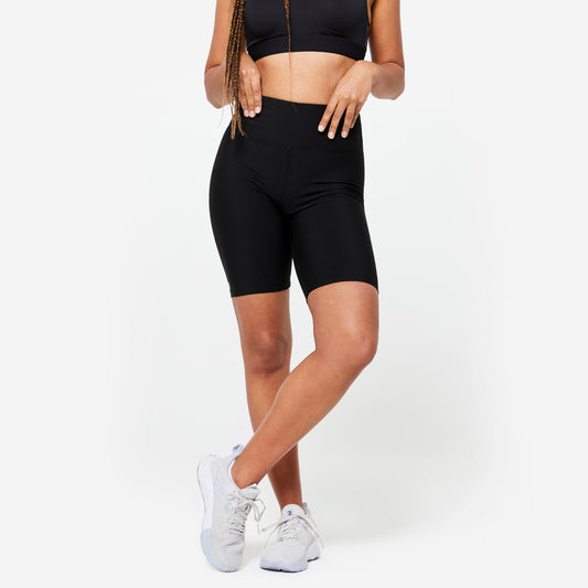 Women's Cycling Shorts Black - High-Waisted Design