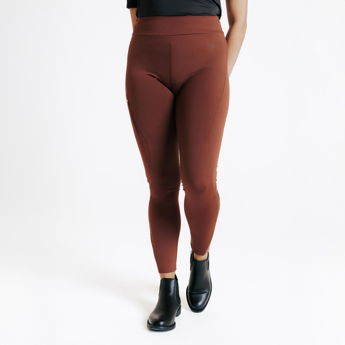 Women's Horse Riding Full Grip Leggings 500 - Brown