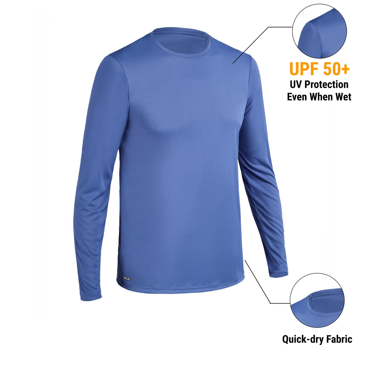 WATER TSHIRT ANTI UV MAN ECO LS BLUE