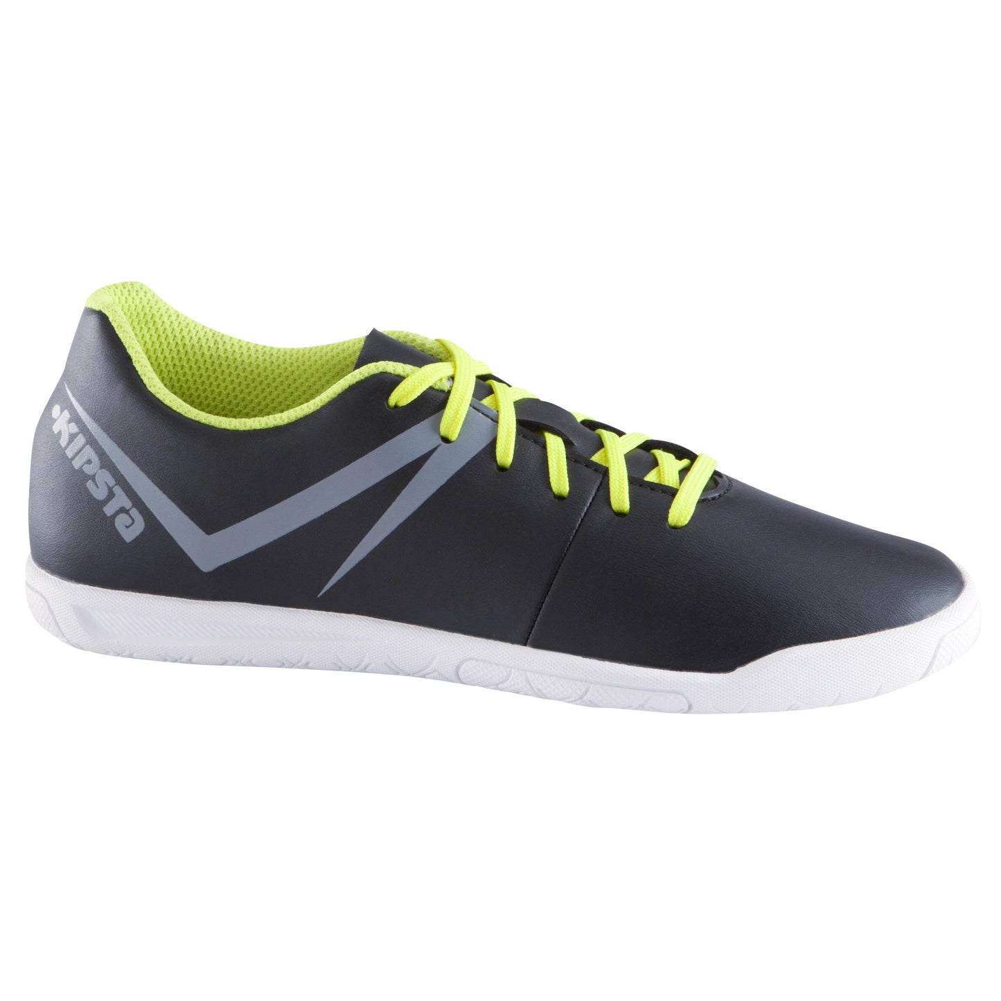 First 100 Kids' Futsal Trainers - Black/White/Yellow