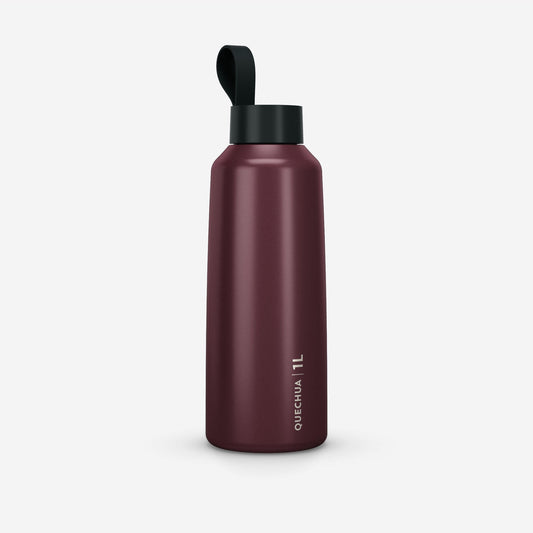 1 L stainless steel Flask 100 with screw cap for hiking - Maroon