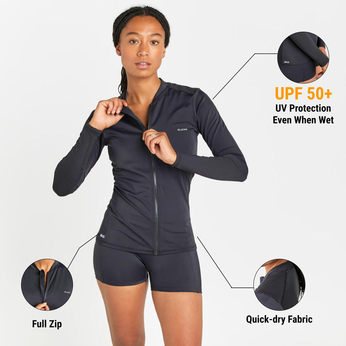 JACKET UV 500 ORANE BLK