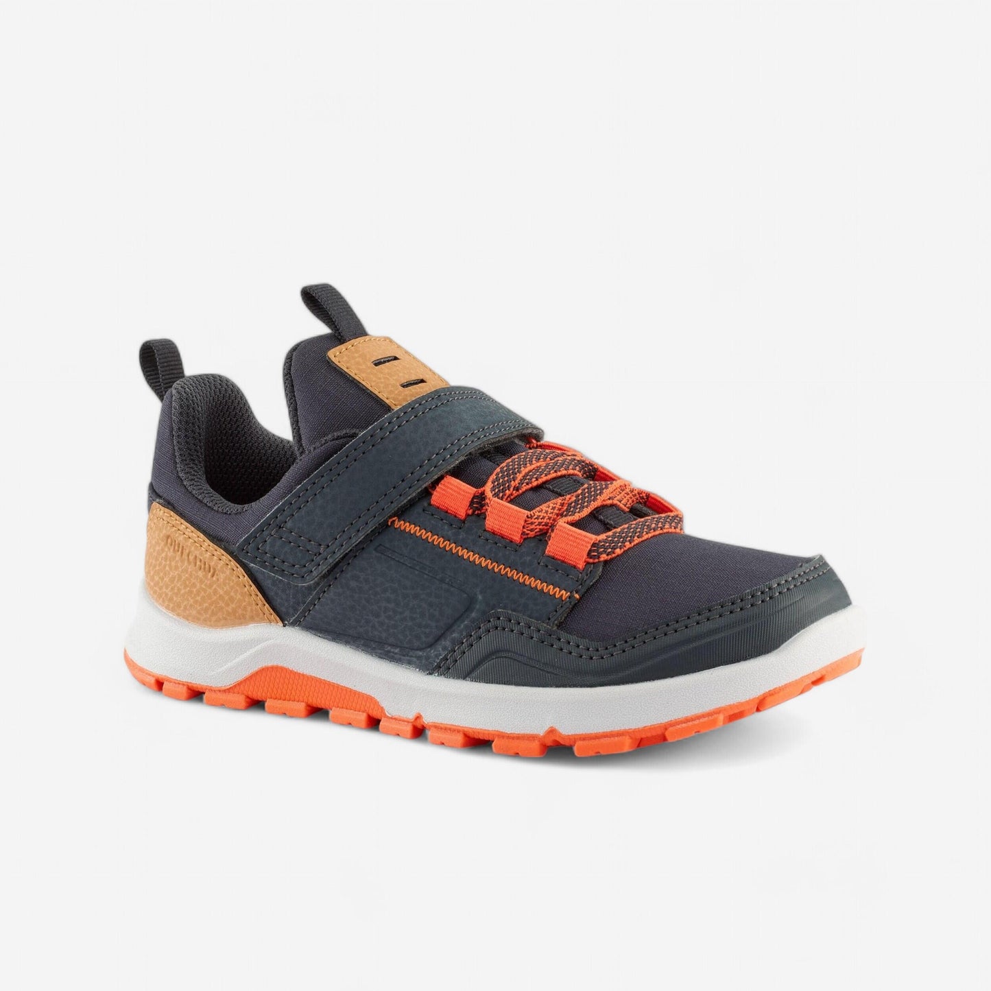 Kids' Hiking Boots with Velcro - NH500 Low-rise - UK size 10 - 2 - Blue/Orange