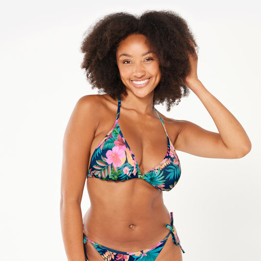 Women's surfing triangle bikini top - Mae borabora blue