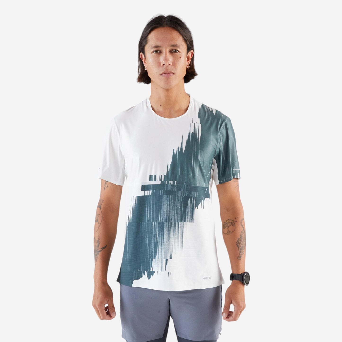 Men's Long-Distance Running T-shirt-Kiprun Run 900 Ultra-Beige graphics