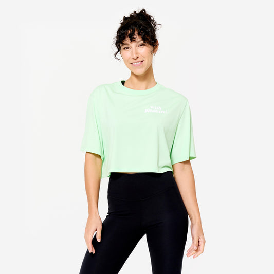 Women's Cropped T-Shirt - Light Green