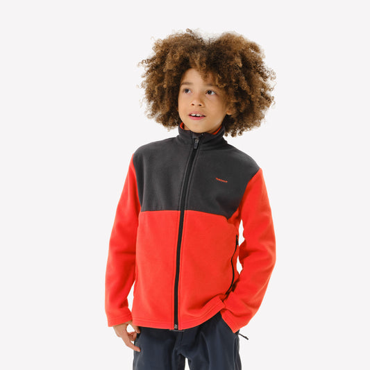 Kids' hiking fleece jacket - 7-15 years - MH500 Zip - Red