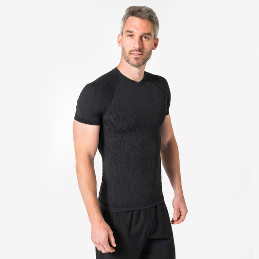Adult Short-Sleeved Thermal Base Layer Top Keepdry - Black