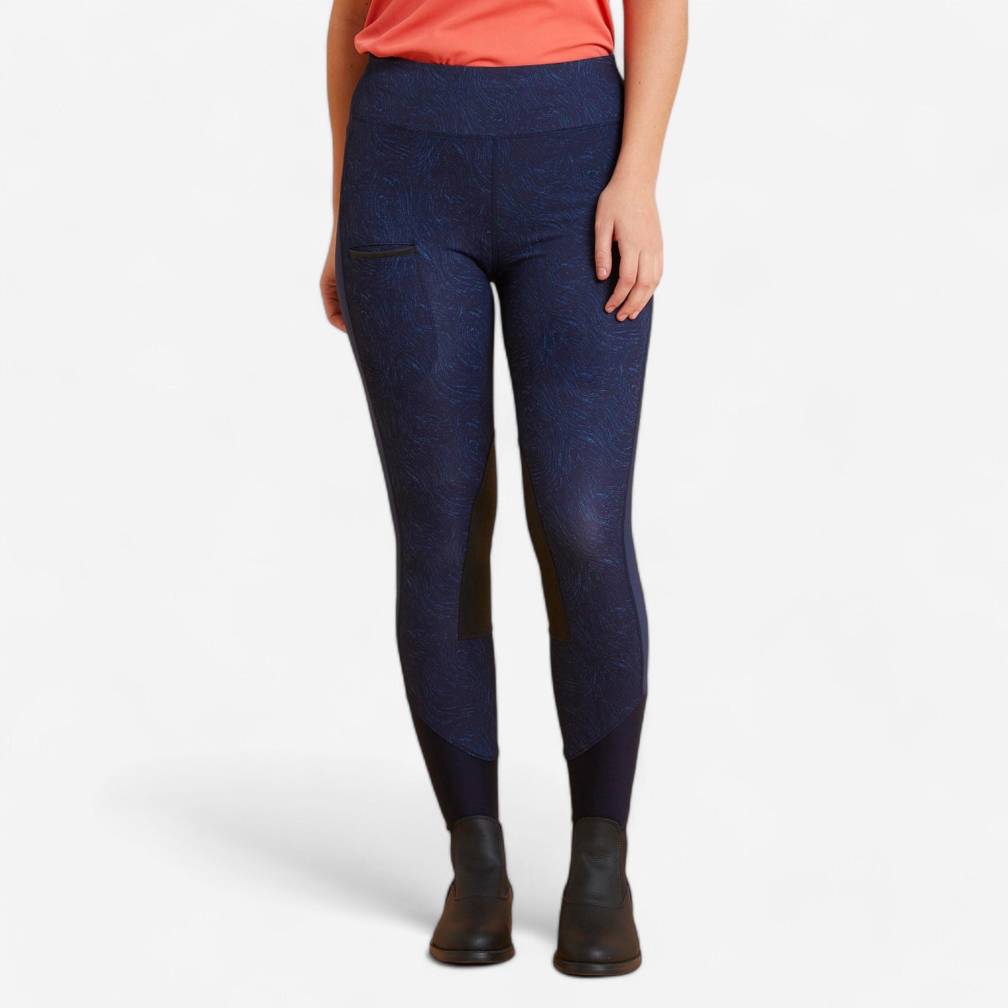 Women's Horse Riding Lightweight Leggings 100 - Blue Print