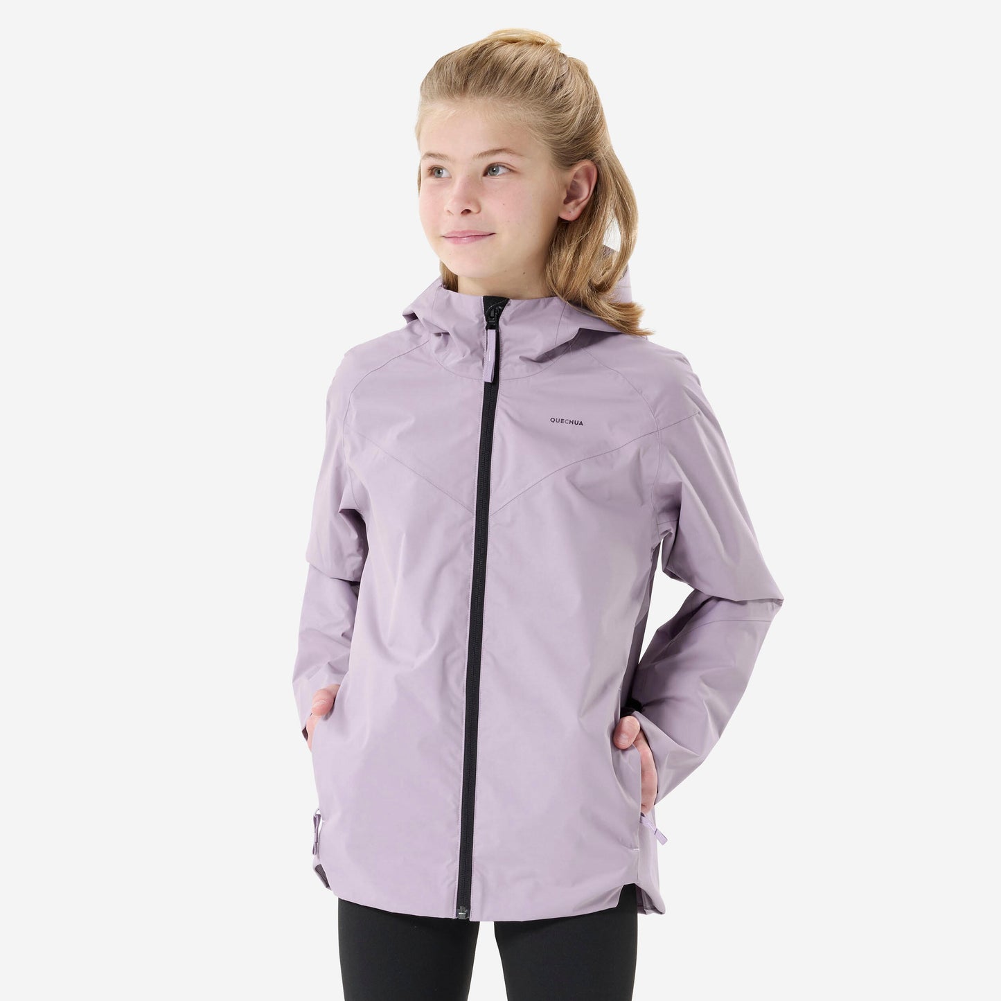 Girls' waterproof hiking jacket, 7-15 years, MH500 - Purple