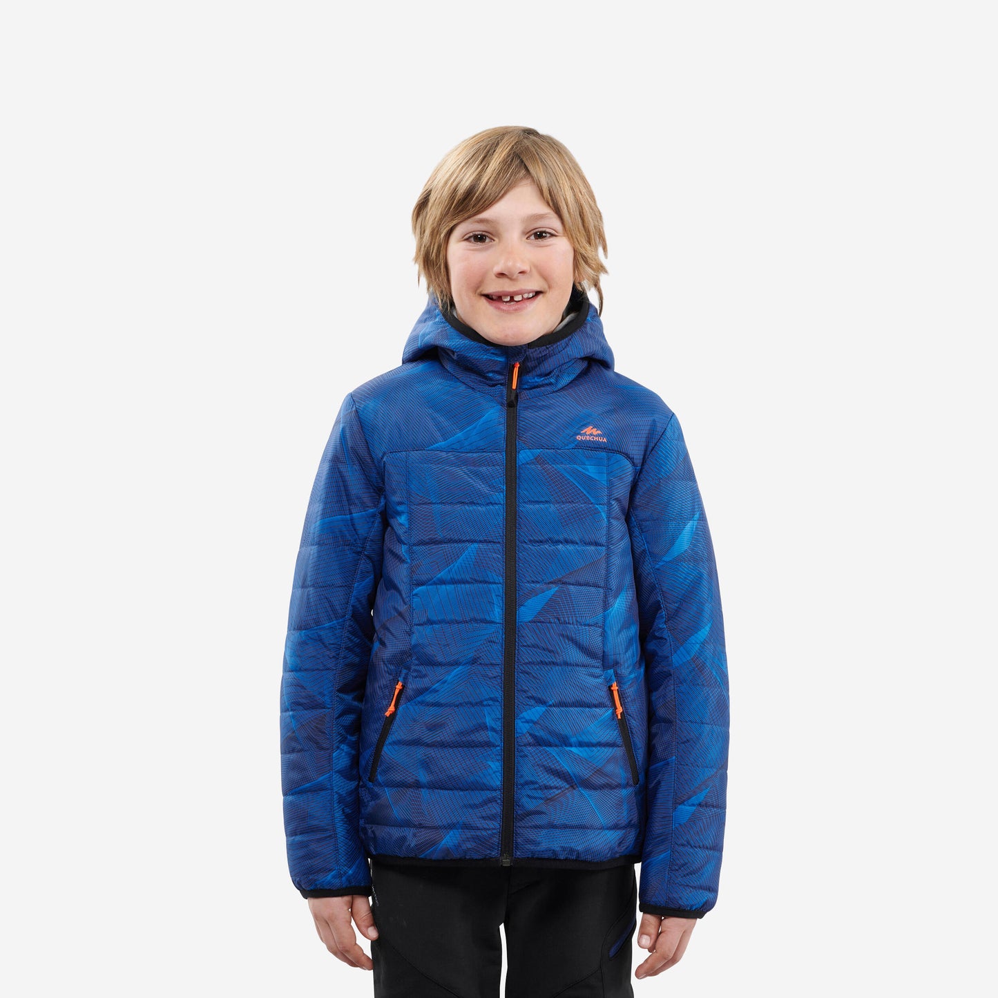 KIDS' PADDED HIKING JACKET MH500 7-15 YEARS - BLUE