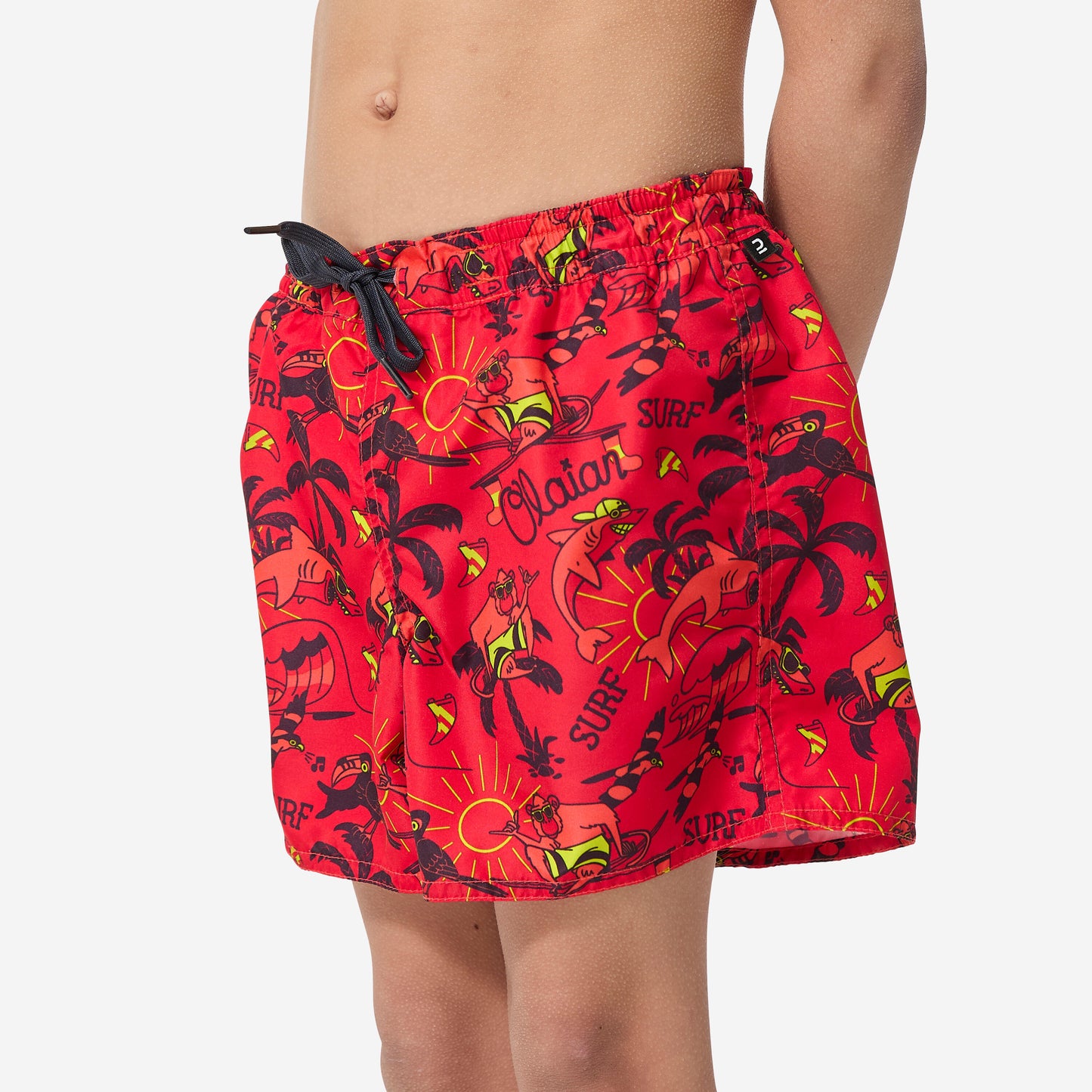 Boy's swim shorts - 100 happysurf red