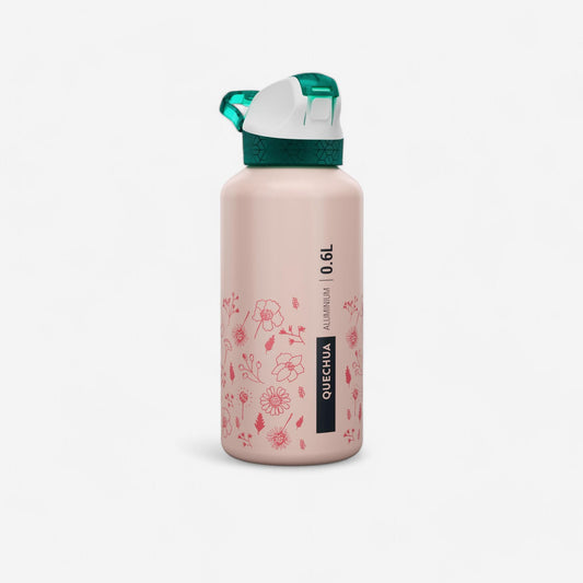 0.6 L kids' alum. water flask 500 with instant cap, pipette & straw, for hiking