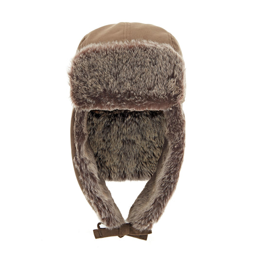 Faux-Fur Waterproof Hat - Brown