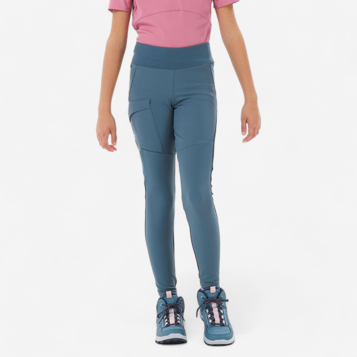 Kids' hiking leggings, 7-15 years, MH500 - Blue