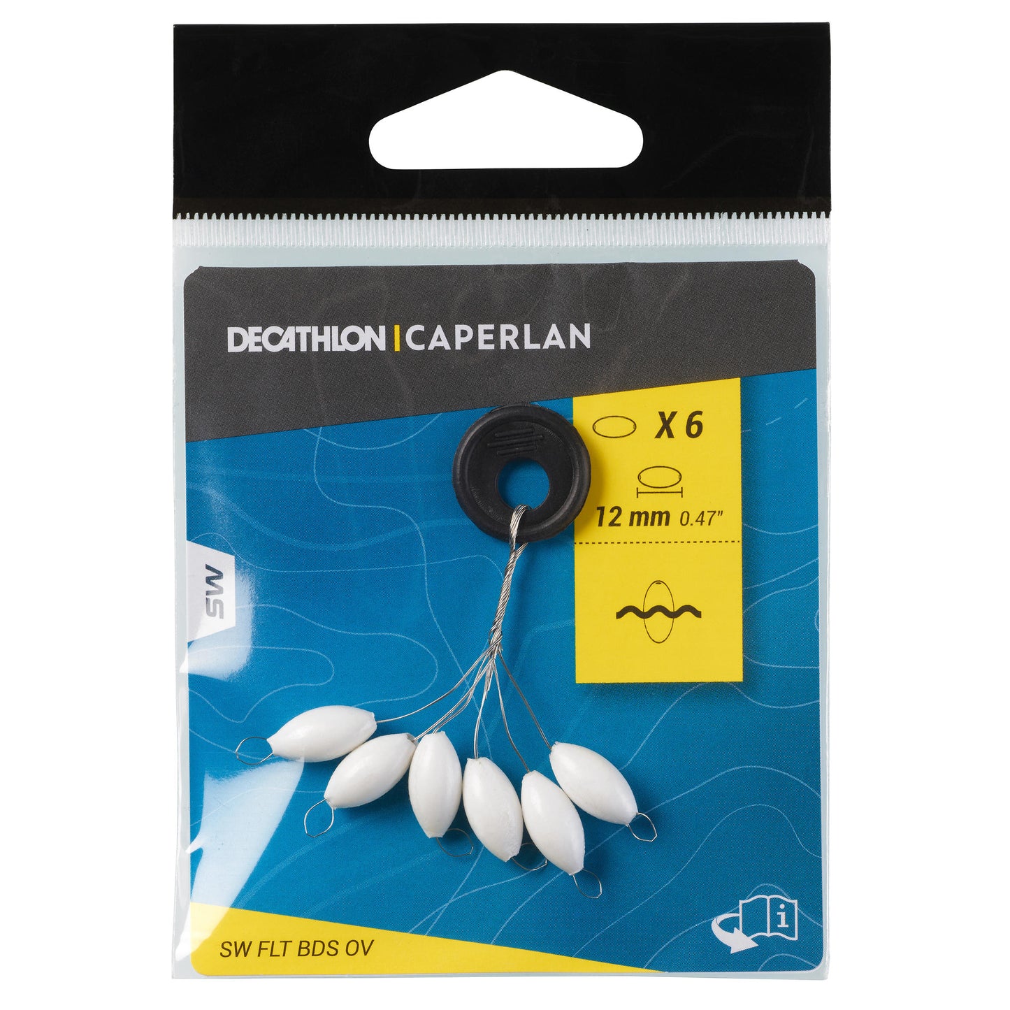 Fishing Surfcasting Floating Beads Oval 12 mm - White