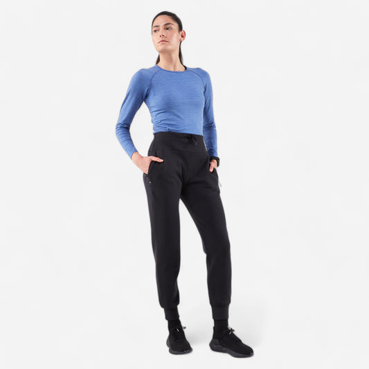 Women's warm running trousers-KIPRUN RUN 500 Warm-Black