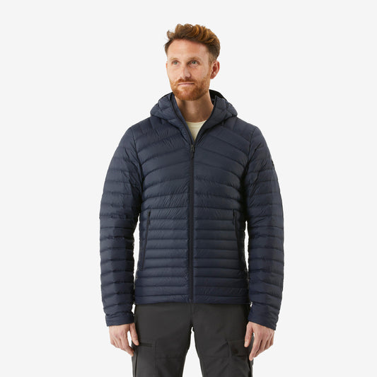 Men's hiking hooded down jacket -5°C MH100 - Blue