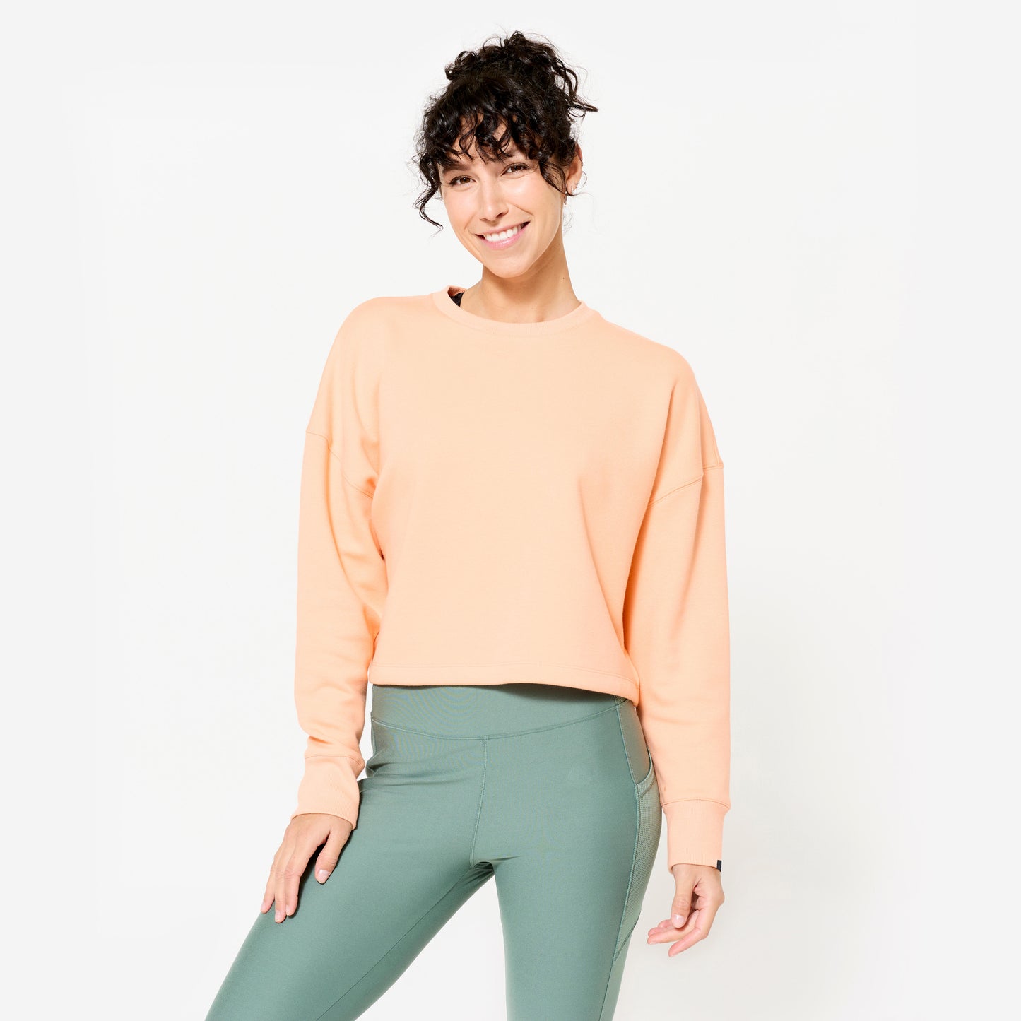 Women's Fitness Cropped Sweatshirt - Peach