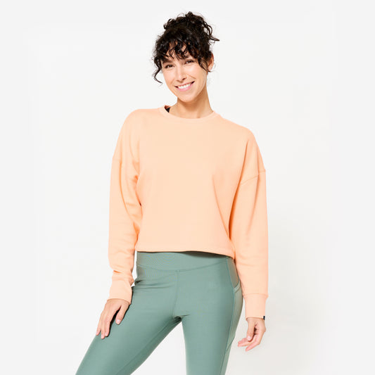 Women's Fitness Cropped Sweatshirt - Peach