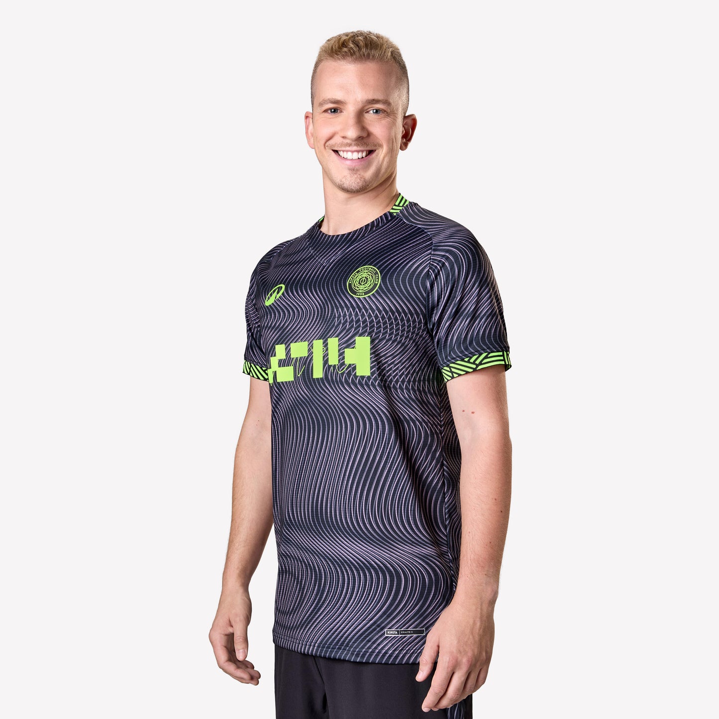 Adult Football Shirt Viralto II - Wavy Black/Neon Yellow