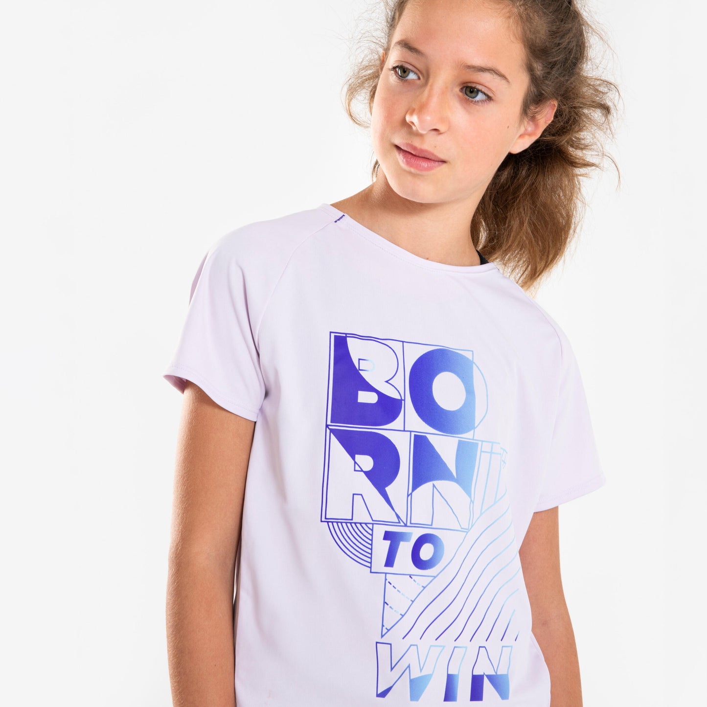 Girl's KIPRUN DRY+ 500 breathable running T-shirt - pastel lilac