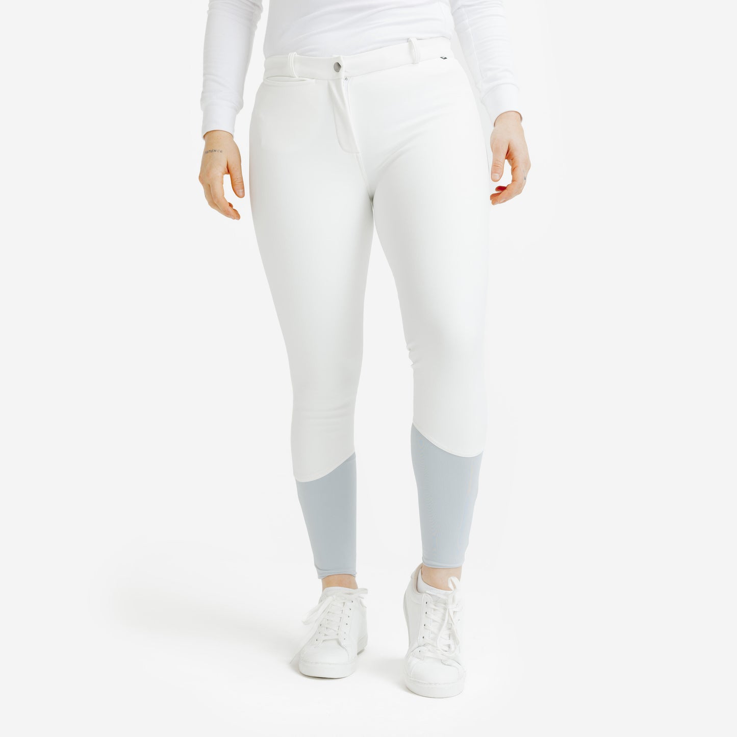 Women's Warm and Water-Repellent Horse Riding Jodhpurs Kipwarm 500 - White