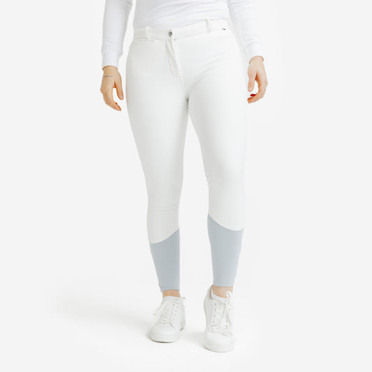 Women's Warm and Water-Repellent Horse Riding Jodhpurs Kipwarm 500 - White